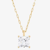 (H-I / Si1-Si2) Womens 2 CT. Lab Grown White Diamond 14K Gold Paperclip 18 Inch Pendant Necklace