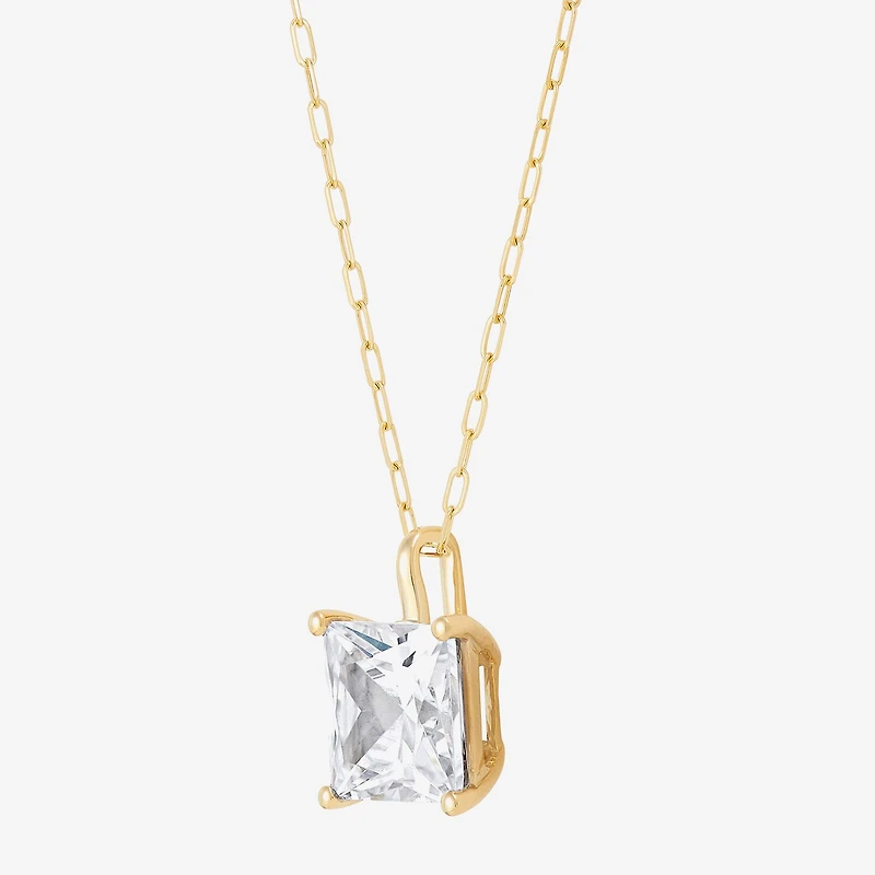 (H-I / Si1-Si2) Womens 2 CT. Lab Grown White Diamond 14K Gold Paperclip 18 Inch Pendant Necklace