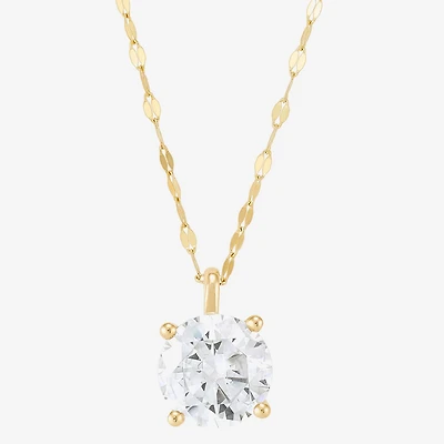 (H-I / Si1-Si2) Womens 2 CT. Lab Grown White Diamond 14K Gold Round 18 Inch Pendant Necklace