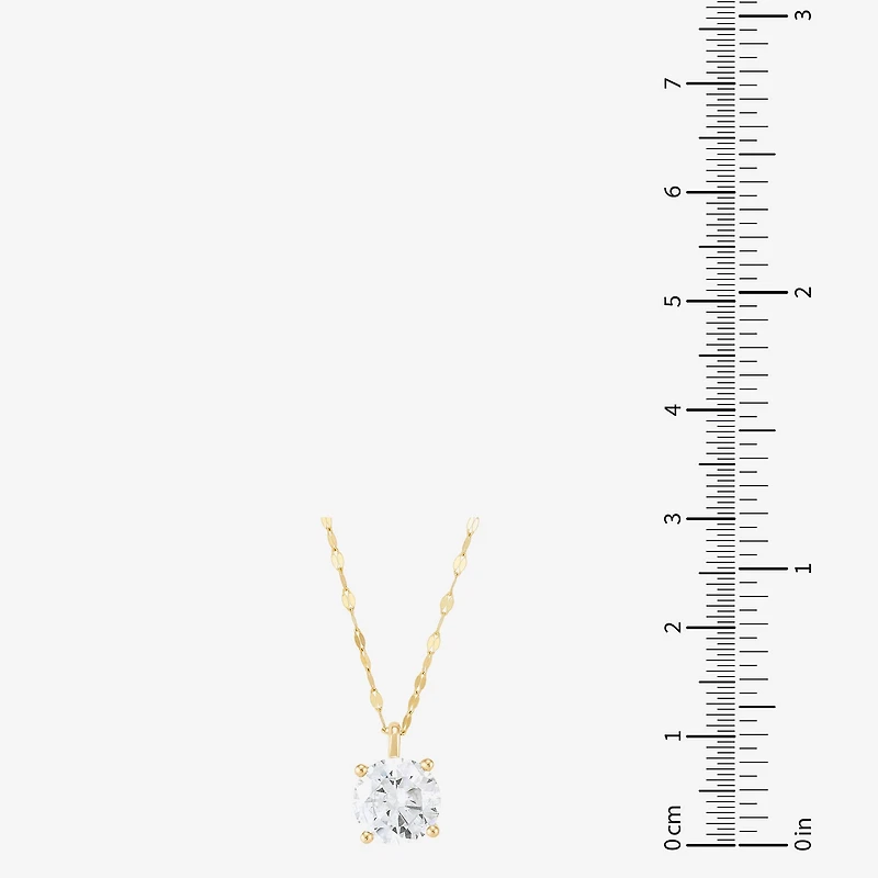 (H-I / Si1-Si2) Womens 2 CT. Lab Grown White Diamond 14K Gold Round 18 Inch Pendant Necklace