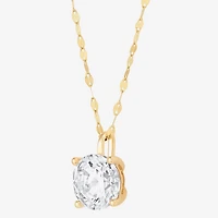 (H-I / Si1-Si2) Womens 2 CT. Lab Grown White Diamond 14K Gold Round 18 Inch Pendant Necklace