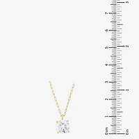 (H-I / Si1-Si2) Womens 2 CT. Lab Grown White Diamond 14K Gold Paperclip Round 18 Inch Pendant Necklace
