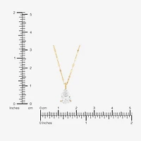 (H-I / Si1-Si2) Womens 2 CT. Lab Grown White Diamond 14K Gold Pear 18 Inch Pendant Necklace