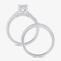 Surrounded by Love (H / I1-I2) Womens 1/2 CT. T.W. Lab Grown White Diamond Sterling Silver Halo Bridal Set