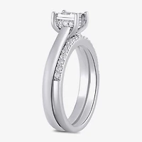 Surrounded by Love (H / I1-I2) Womens 1/2 CT. T.W. Lab Grown White Diamond Sterling Silver Halo Bridal Set