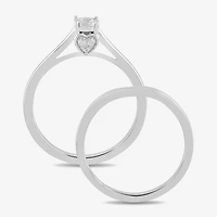 Surrounded by Love (H / I1-I2) Womens 1/10 CT. T.W. Lab Grown White Diamond Sterling Silver Round Bridal Set