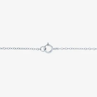 Yes Please! "Mom" Womens Lab Created White Sapphire Sterling Silver 18 Inch Pendant Necklace