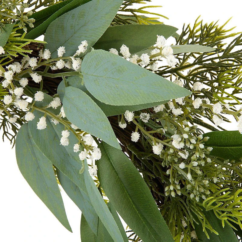 Linden Street 24in Welcome Mixed Evergreen Wreath