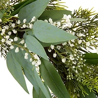 Linden Street 24in Welcome Mixed Evergreen Wreath