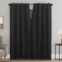 Sun Zero Treviso Back Tab Energy Saving 100% Blackout Single Curtain Panel