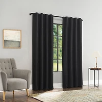 Sun Zero Treviso Back Tab Energy Saving 100% Blackout Single Curtain Panel