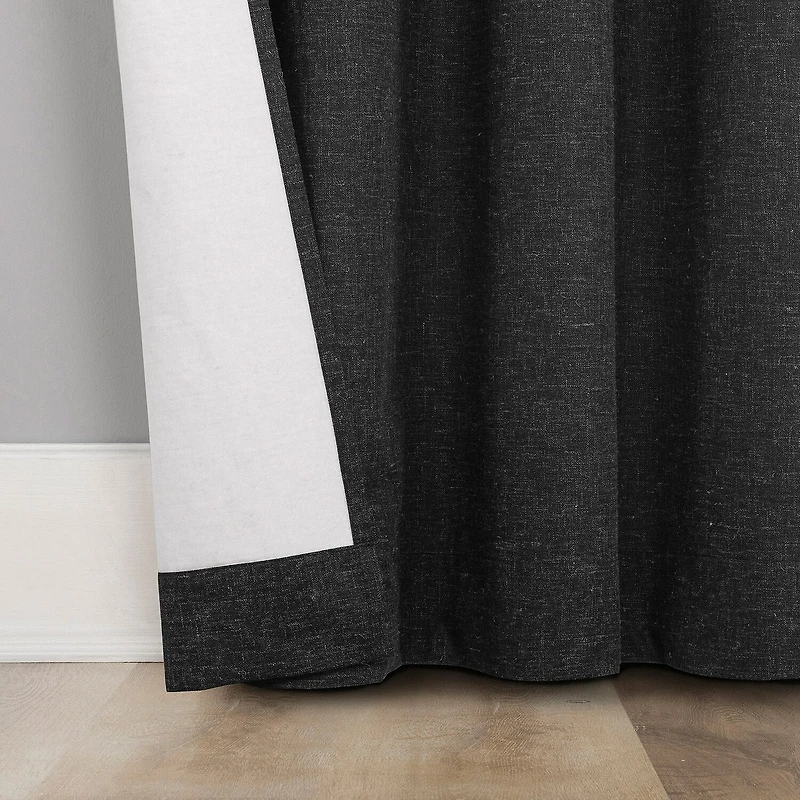 Sun Zero Treviso Back Tab Energy Saving 100% Blackout Single Curtain Panel