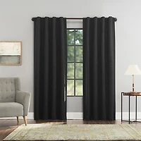 Sun Zero Treviso Back Tab Energy Saving 100% Blackout Single Curtain Panel