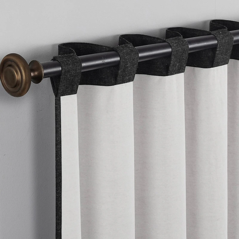 Sun Zero Treviso Back Tab Energy Saving 100% Blackout Single Curtain Panel