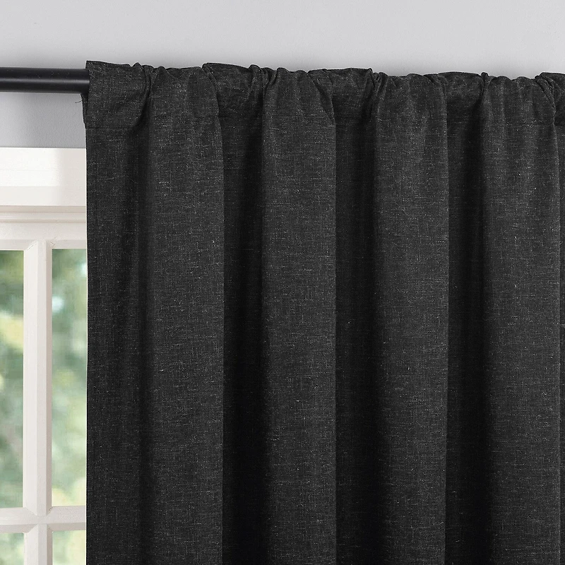 Sun Zero Treviso Back Tab Energy Saving 100% Blackout Single Curtain Panel