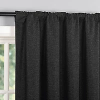 Sun Zero Treviso Back Tab Energy Saving 100% Blackout Single Curtain Panel