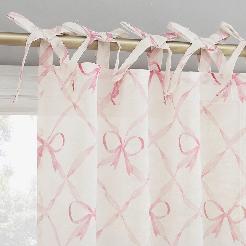 Sun Zero Romy Tie Top Sheer Single Curtain Panel