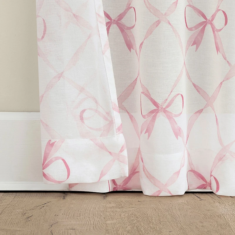 Sun Zero Romy Tie Top Sheer Single Curtain Panel