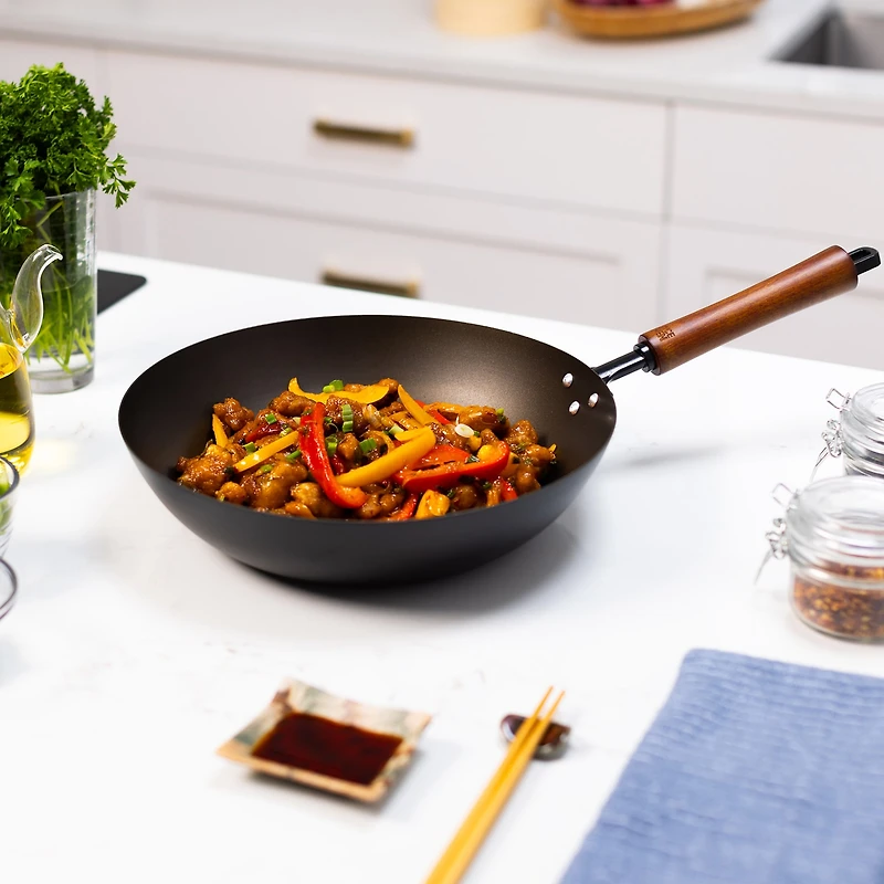 Joyce Chen Classic Series Pre-Seasoned Carbon Steel 12" Stir Fry Pan