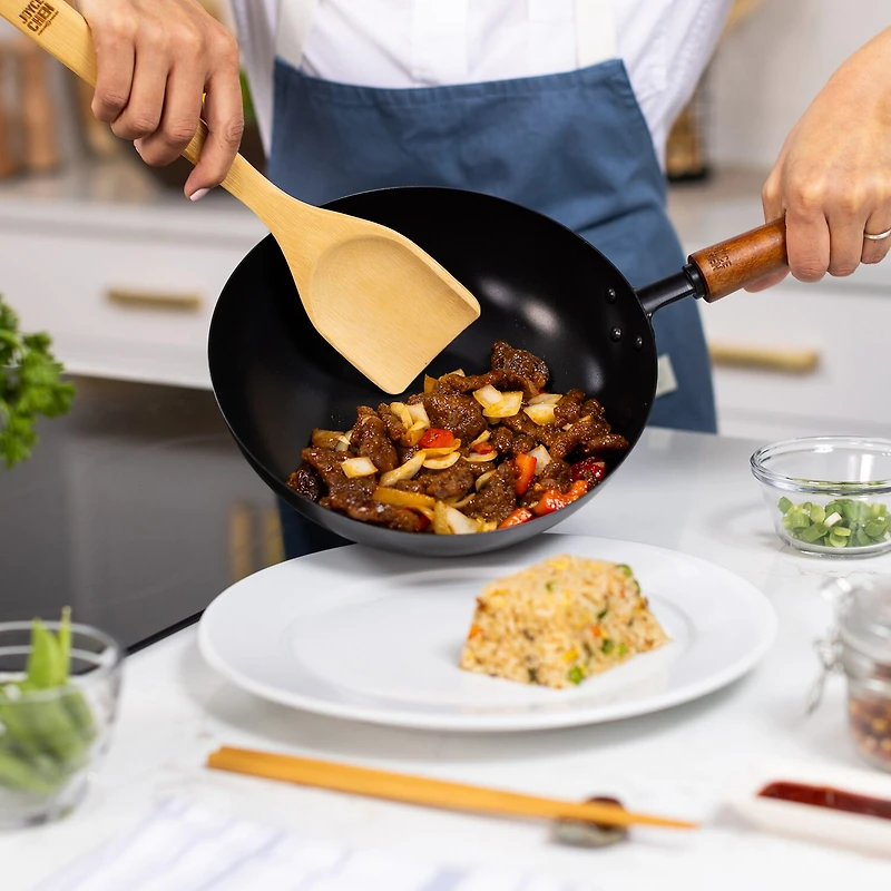 Joyce Chen Classic Series Carbon Steel Ceramic 9.5" Stir Fry Pan