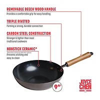 Joyce Chen Classic Series Carbon Steel Ceramic 9.5" Stir Fry Pan