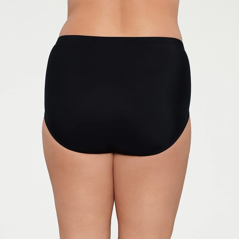 Liz Claiborne Plus Comfort Waistband Brief Bikini Swimsuit Bottom
