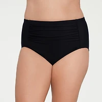 Liz Claiborne Plus Comfort Waistband Brief Bikini Swimsuit Bottom