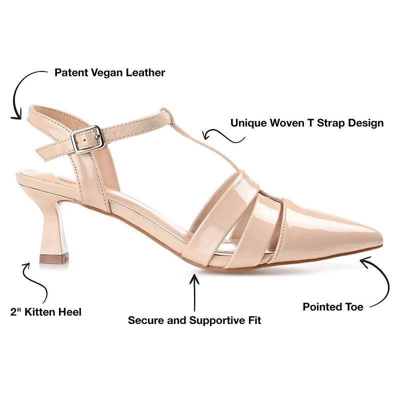Journee Collection Jazlynn Womens Pointed Closed Toe Kitten Heel Pumps
