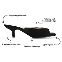 Journee Collection Larna Womens Square Open Toe Kitten Heel Pumps