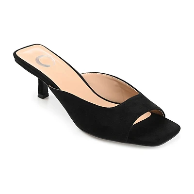 Journee Collection Larna Womens Square Open Toe Kitten Heel Pumps