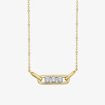 Limited Quantities! Womens 1/3 CT. T.W. Natural White Diamond 10K Gold Paperclip 18 Inch Pendant Necklace