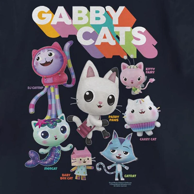 Little & Big Kid Girls Crew Neck Short Sleeve Regular Fit Gabby's Dollhouse Graphic T-Shirt