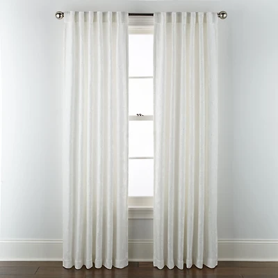 Linden Street Gwen Basketweave Leaf Rod Pocket Back Tab Light-Filtering Single Curtain Panel