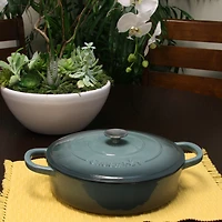 Crock Pot Artisan Enameled 5 Quart Cast Iron Round Braising Pan with Self Basting Lid