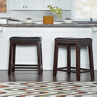 Linon Lakeland Upholstered Backless Counter Stool