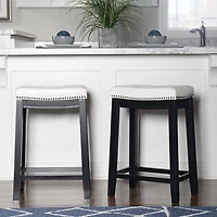 Linon Lakeland Upholstered Backless Counter Stool