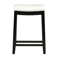 Linon Lakeland Upholstered Backless Counter Stool