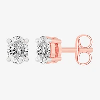 (H-I / SI1-SI2) 1/2 CT. T.W. Lab Grown White Diamond 14K Gold 4.6mm Oval Stud Earrings