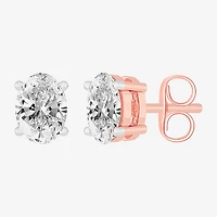 (H-I / SI1-SI2) 1 CT. T.W. Lab Grown White Diamond 14K Gold 6.2mm Oval Stud Earrings