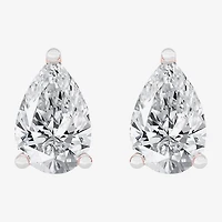 (H-I / SI1-SI2) 1 CT. T.W. Lab Grown White Diamond 14K Gold 6.5mm Pear Stud Earrings