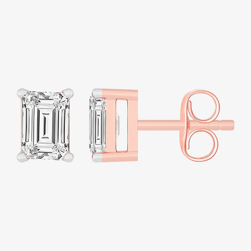 (H-I / SI1-SI2) 1 CT. T.W. Lab Grown White Diamond 14K Gold 5.4mm Stud Earrings