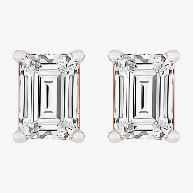 (H-I / SI1-SI2) 1 CT. T.W. Lab Grown White Diamond 14K Gold 5.4mm Stud Earrings