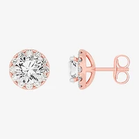 (G-H / SI1-SI2) 2 1/2 CT. T.W. Lab Grown White Diamond 14K Gold 6.5mm Round Stud Earrings