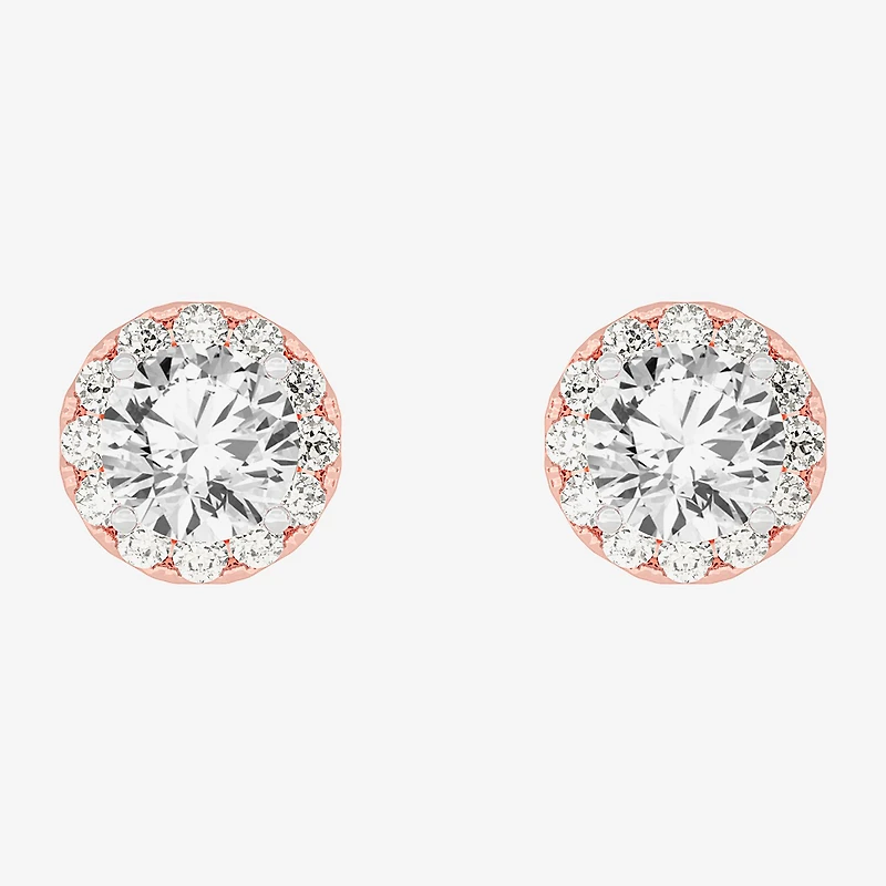 (G-H / SI1-SI2) 2 1/2 CT. T.W. Lab Grown White Diamond 14K Gold 6.5mm Round Stud Earrings