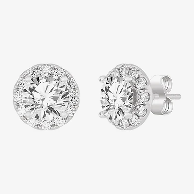 (H-I / SI1-SI2) 3 1/2 CT. T.W Lab Grown White Diamond 14K Gold 7.4mm Round Stud Earrings