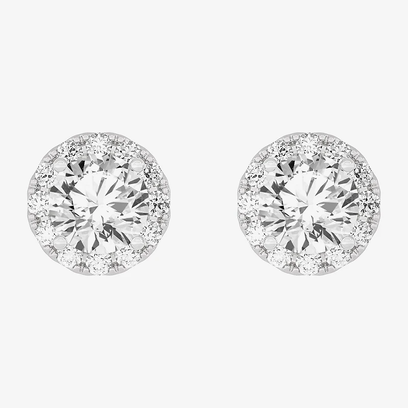 (H-I / SI1-SI2) 3 1/2 CT. T.W Lab Grown White Diamond 14K Gold 7.4mm Round Stud Earrings