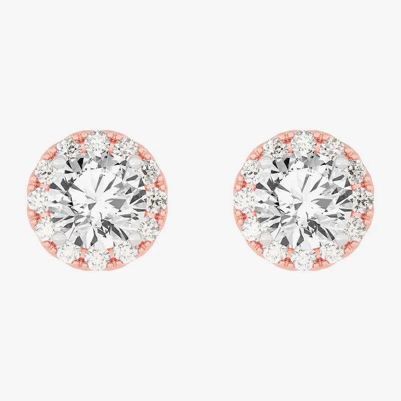 (H-I / SI1-SI2) 3 1/2 CT. T.W Lab Grown White Diamond 14K Gold 7.4mm Round Stud Earrings
