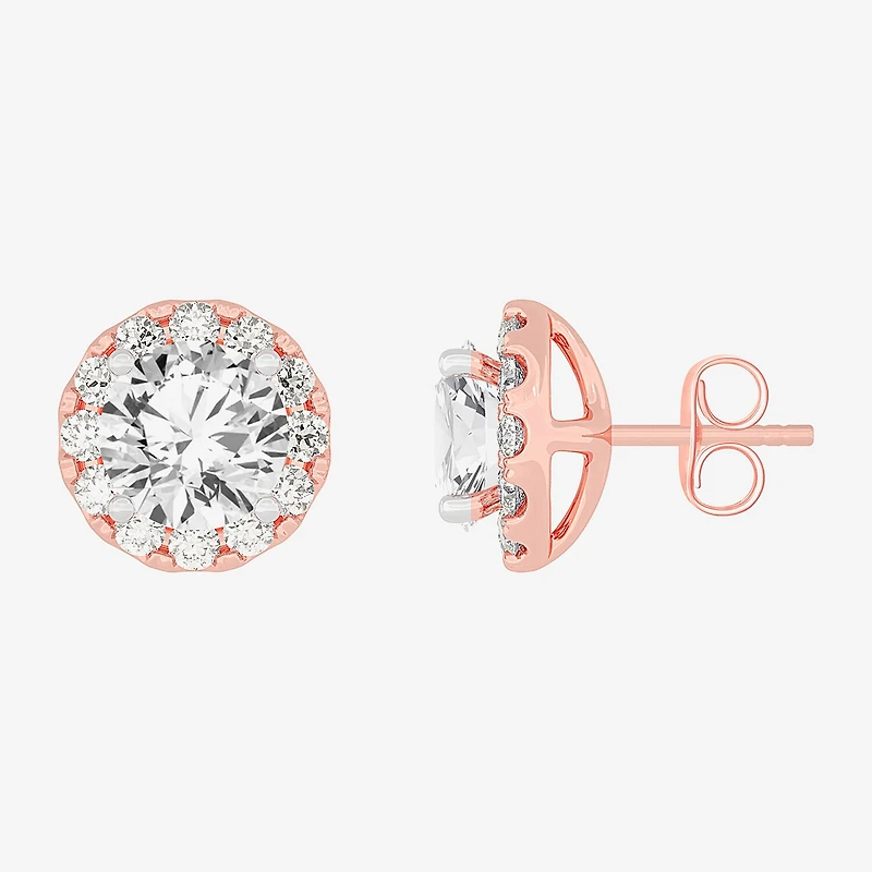 (H-I / SI1-SI2) 5 CT. T.W. Lab Grown White Diamond 14K Gold 8.1mm Round Stud Earrings