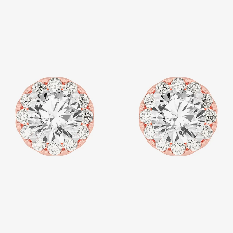 (H-I / SI1-SI2) 5 CT. T.W. Lab Grown White Diamond 14K Gold 8.1mm Round Stud Earrings