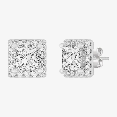 (H-I / SI1-SI2) 5 CT. T.W. Lab Grown Princess Cut White Diamond 14K Gold 7.3mm Stud Earrings